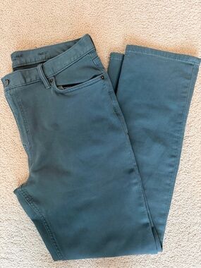 Banana Republic Men’s Traveler Pants 35x32 Slim Fit Blue Grey Stretch Chino 5Pkt